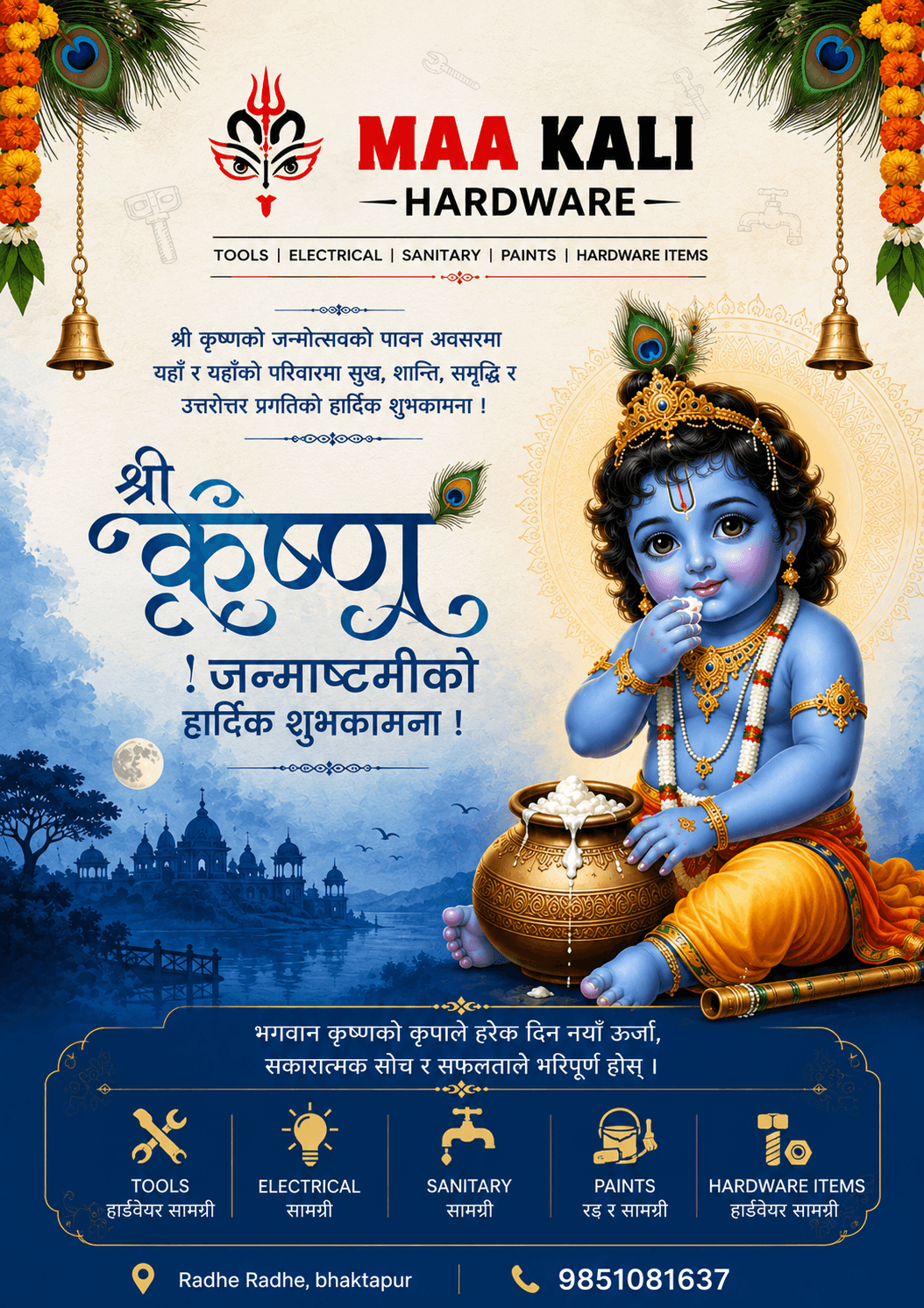 श्री कृष्ण जन्माष्टमीको हार्दिक शुभकामना!